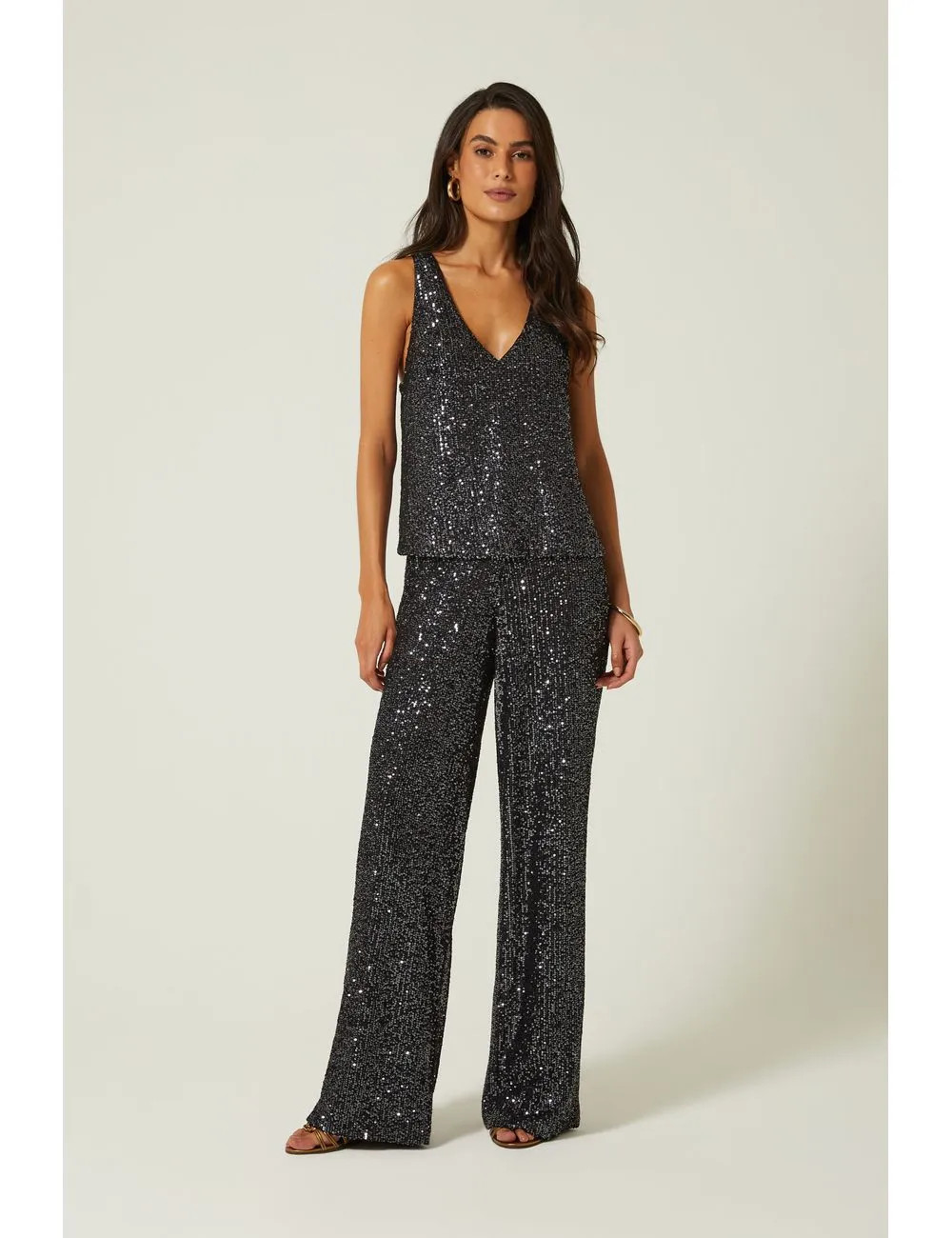 Calça Reta Alfaiataria Paetê | Maria Filo (BR)