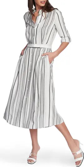 Court & Rowe Long Sleeve Stripe Midi Shirtdress | Nordstrom | Nordstrom