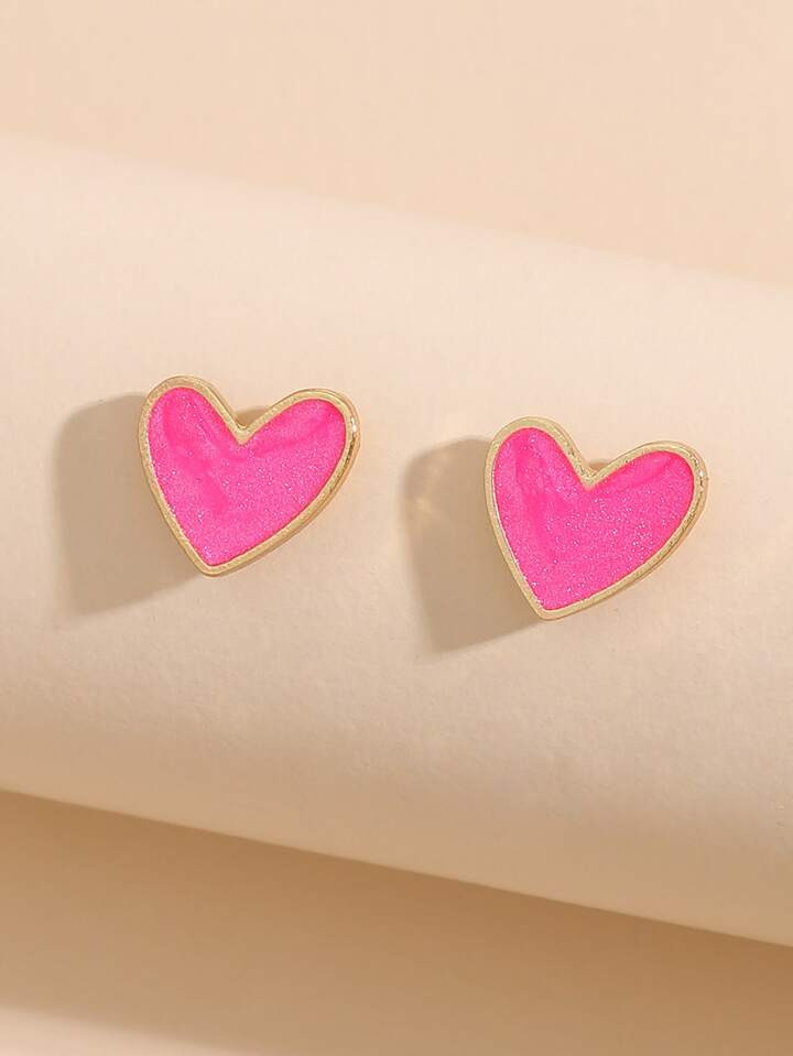 Heart Stud Earrings | SHEIN