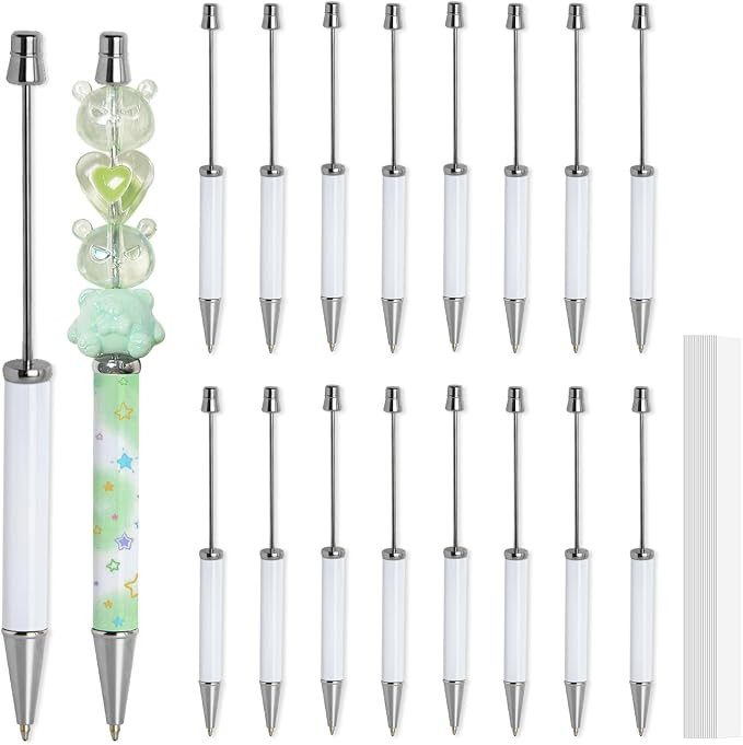 PYD Life 20 Pack Sublimation Beadable Pens Blanks Bulk White with 25 Pieces Shrink Wrap Films,Sub... | Amazon (US)