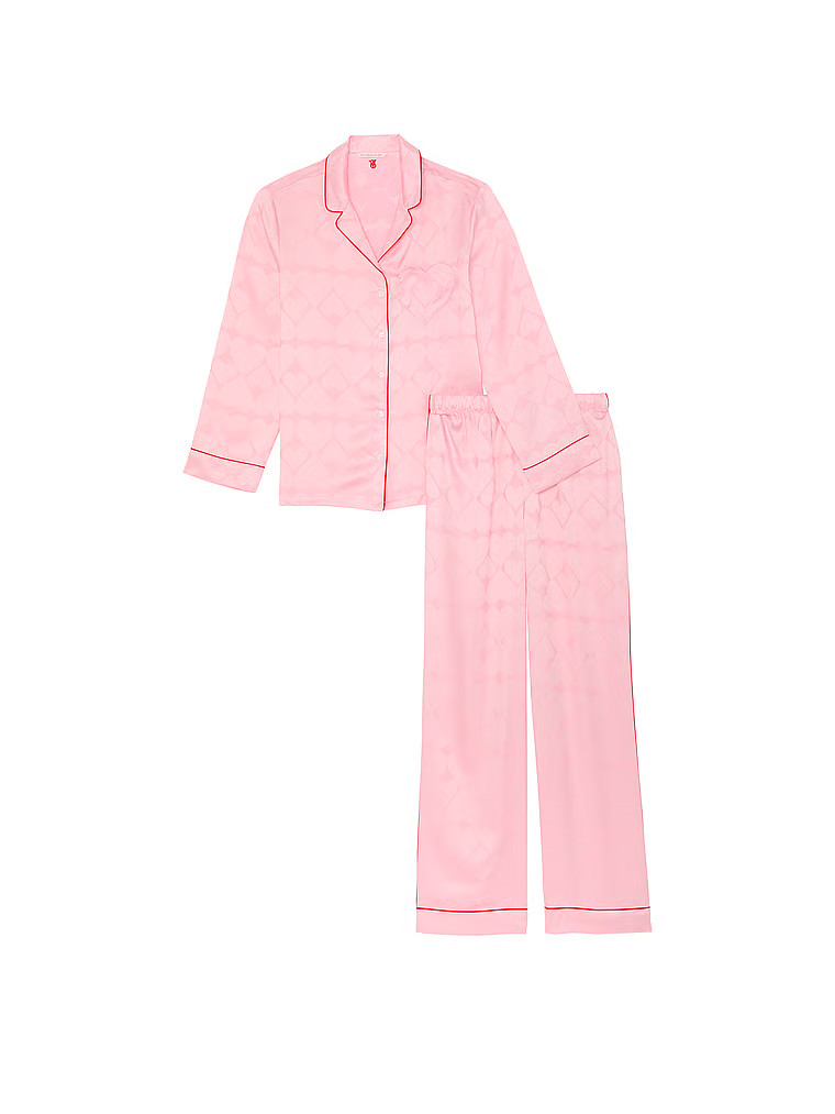 Buy Glazed Satin Long Pajama Set, NEW PEONY & LIPSTICK HEARTS - Order Pajamas Sets online - Victo... | Victoria's Secret (US / CA )