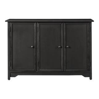 Home Decorators Collection Bradstone 3 Door Dark Charcoal Storage Console JS-3413-B - The Home De... | The Home Depot