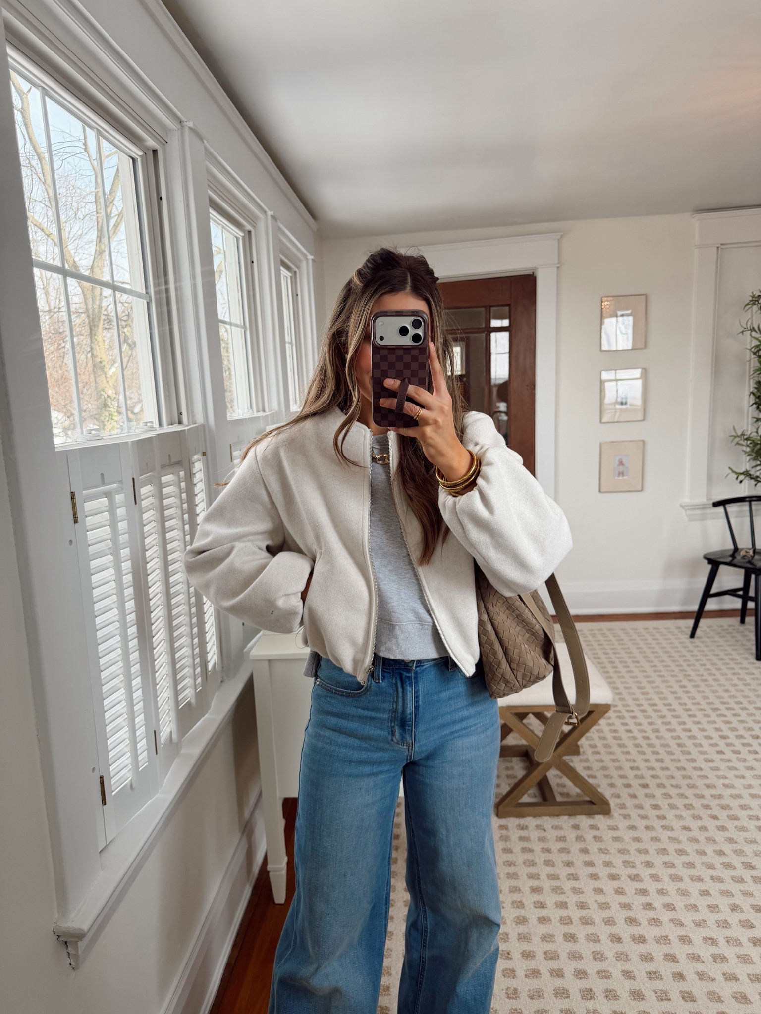 Amazon Zara inspired bubble hem jacket size M 
Target wide leg jeans size 8 

#LTKSaleAlert #LTKootd #LTKmomlife