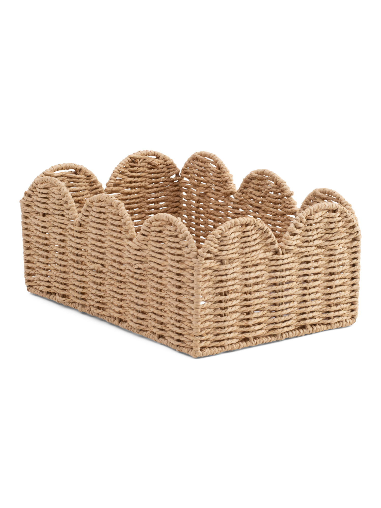 Paper Cord Rectangular Scalloped Medium Basket | Office & Storage | Marshalls | Marshalls