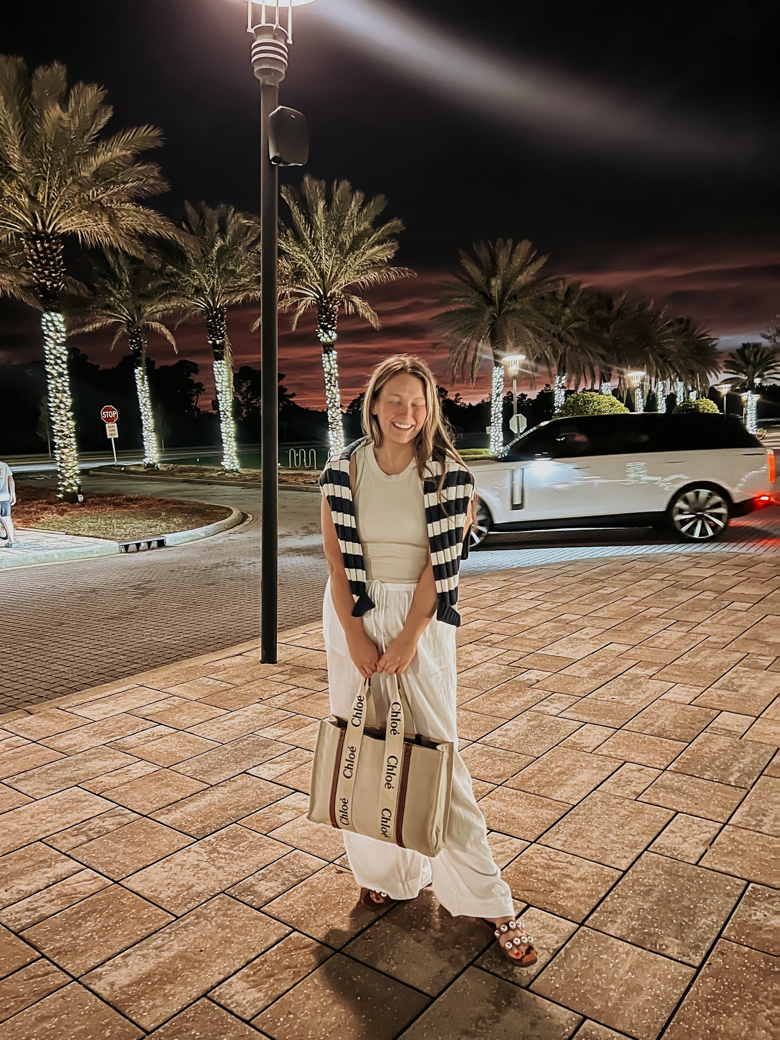 Spring break dinner casual outfit. I got a large in the bottoms and they were very big on me. I am NOT a medium in bottoms by any means so I feel these run big! I tied them as tight as could and still were very large and seemed like too much fabric in tummy/hips. Hopefully they will shrink in the wash a bit. I felt like they were thick enough they weren’t as see through as most linen pants! 

#LTKSeasonal #LTKMidsize #LTKTravel