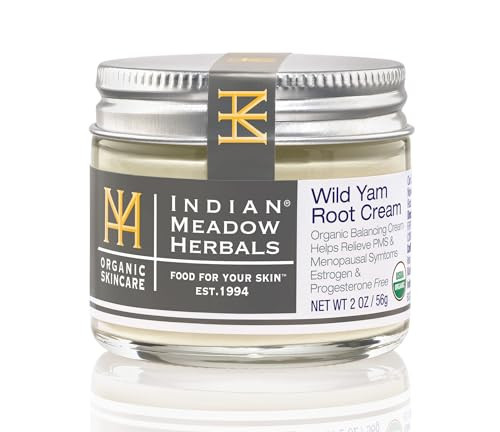 Indian Meadow Herbals Wild Yam Root Cream (2oz) - USDA Certified Organic Balancing Cream for PMS & Menopause Relief - Estrogen & Progesterone-Free. Handmade By US. Woman-owned & Operated Since 1994. | Amazon (US)
