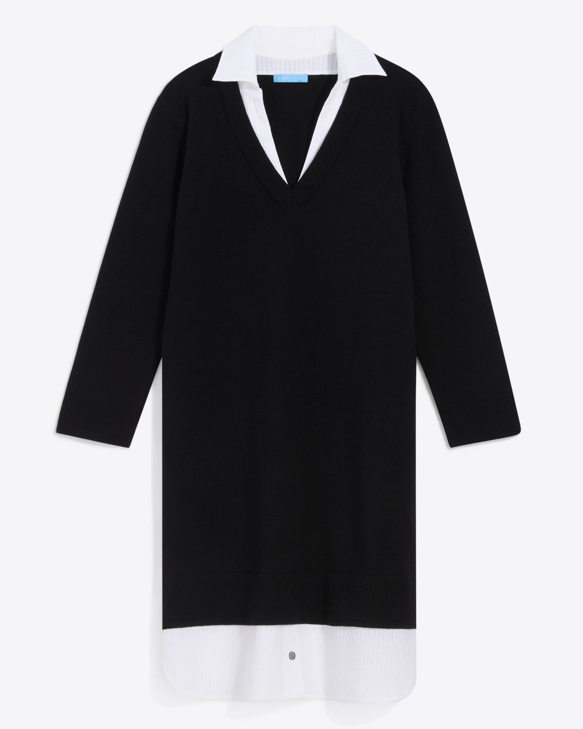 Wool and Cotton Combo Sweaterdress in Black | Draper James (US)