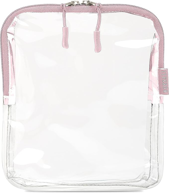 BORSALI TSA Approved Toiletry Bag/Clear Quart Size 3-1-1 Travel Toiletries Pouch for Carry On Liq... | Amazon (US)