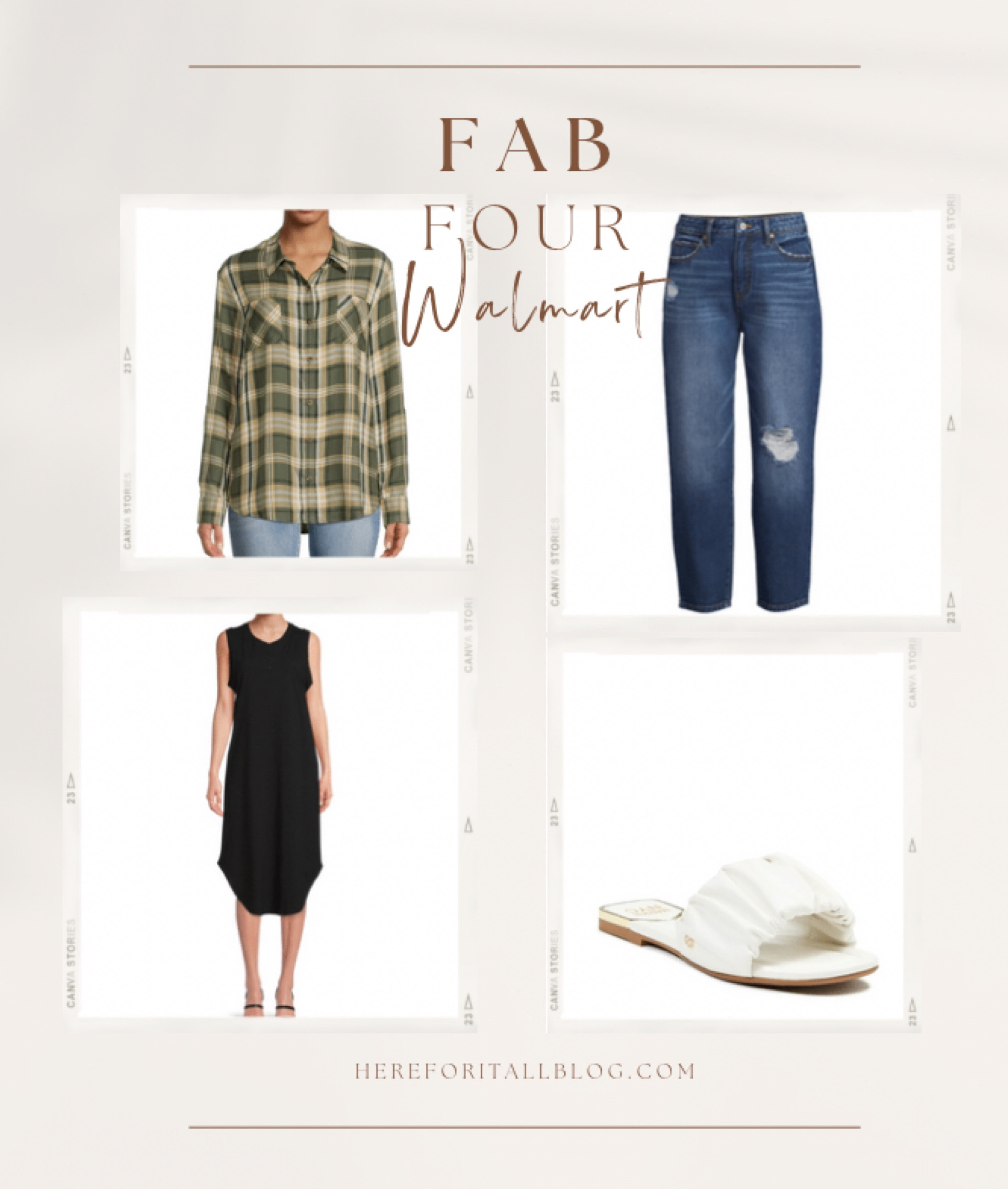 I recently popped into my local Walmart and was blown away. I ended up leaving with these amazing pieces (and a few more linked here also). Size small in the dress, TTS 7 in the sandals, 2 in the jeans, and sized up to large in the plaid top. The dress has POCKETS and the sandals are a MUST.

#LTKshoecrush #LTKunder50 #LTKSeasonal