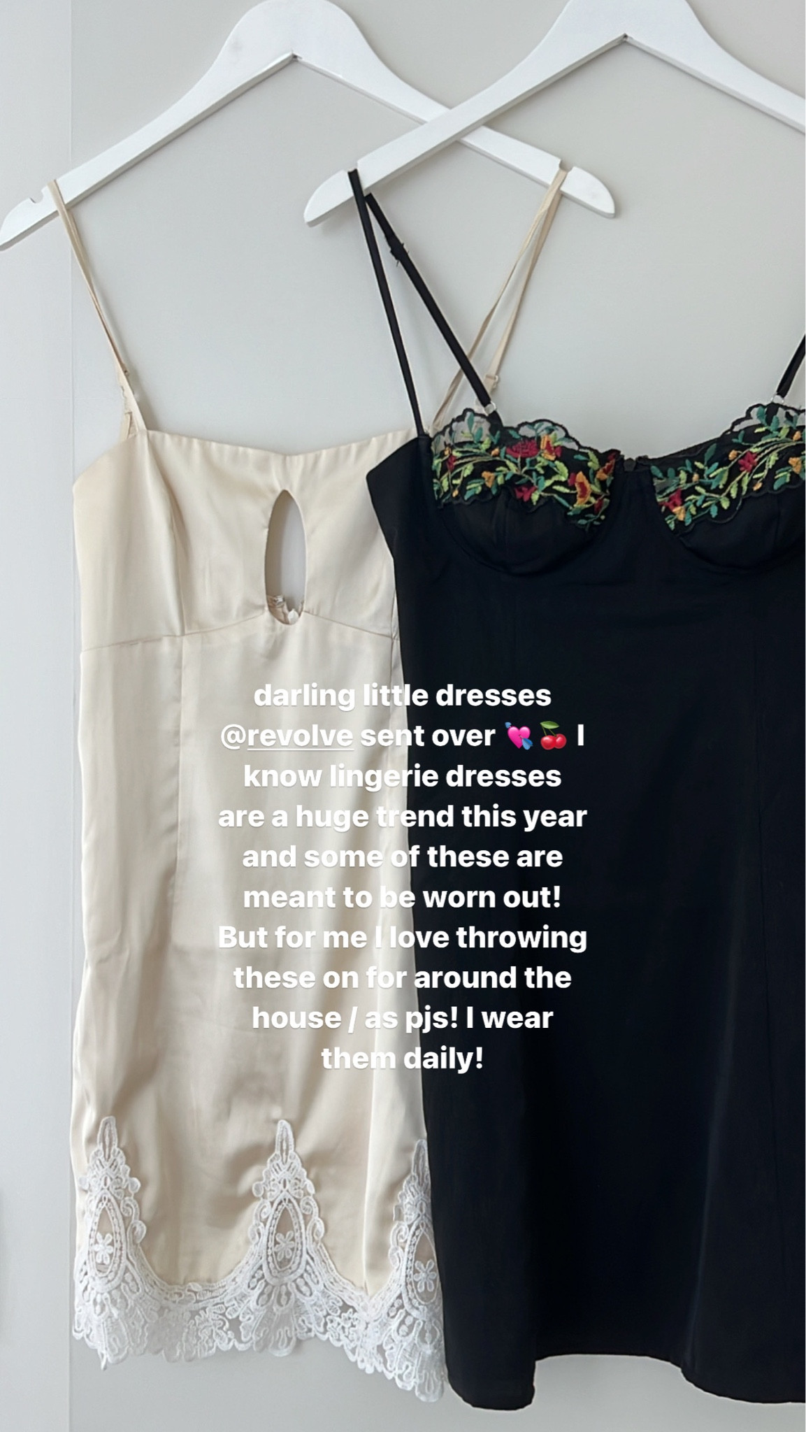Lingerie style dresses for pjs or going out! Depends how they fit you and the look you’re going for!

Revolve 🍒 trends 💘 summer fashion 

#LTKSeasonal #LTKstyletip #LTKunder100