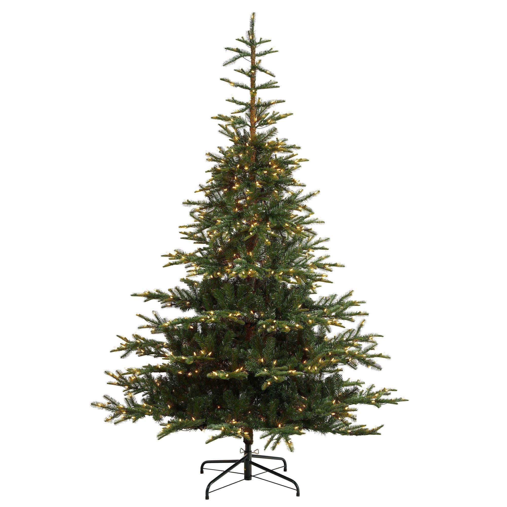 8’ Layered Washington Spruce Christmas Tree with 650 Clear Lights and 1561 Bendable Branches | ... | Nearly Natural