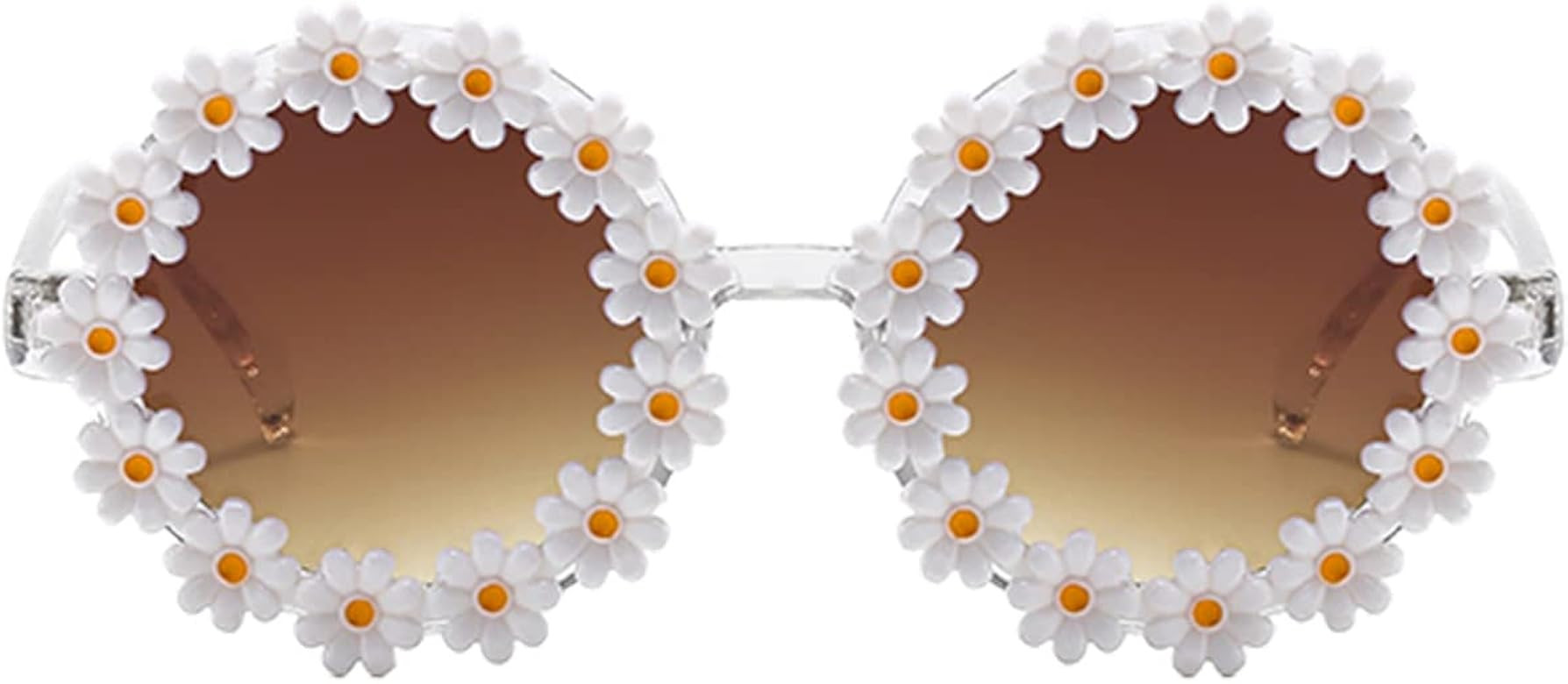 Dollger Retro Daisy Sunglasses for Women Flower Round Fashion Disco Festival Sunglasses | Amazon (US)