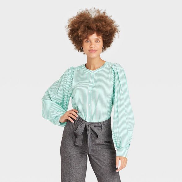 Women's Long Sleeve Button-Down Femme Top - A New Day™ | Target