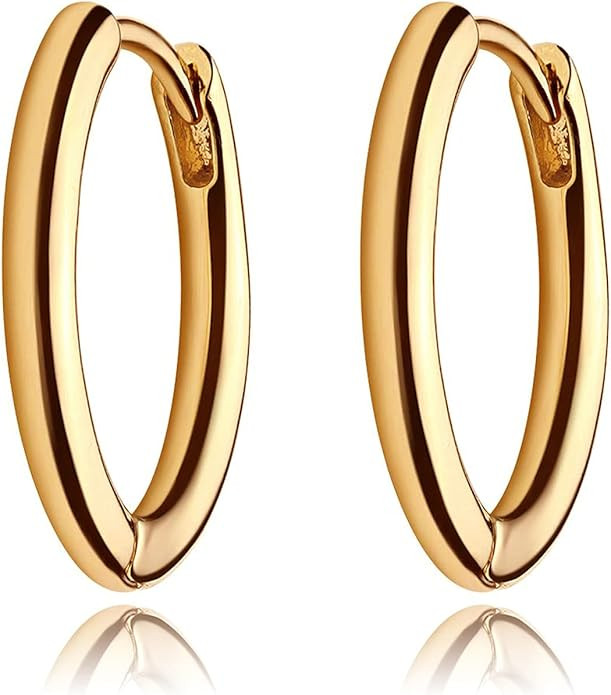 WEARON 14K Gold Plated Huggie Earrings for Women Personality Simplicity Twisted Chain Hoop Earrin... | Amazon (US)