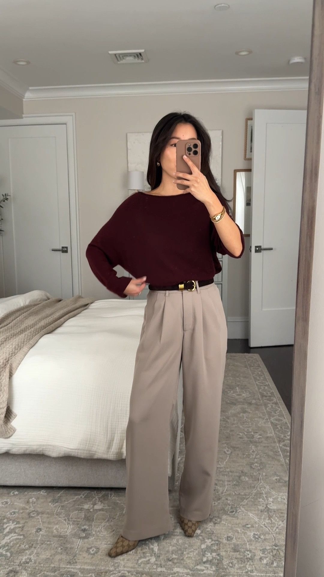 Elevated sweater outfit from @onequince

• Quince Mongolian cashmere boatneck sweater xs, relaxed oversized fit, can wear on or off the shoulder, one of my best Quince pieces that I have in gray as well

• Quince stretch crepe pleated wide leg trousers size 0 , 28 inseam, shorter petite friendly length with elastic back waist.

FYI These fit big on me so there’s extra gathering in the back. 

#quincepartner 

Petite friendly work outfit, corporate outfit, classic fashion

#LTKWorkwear #LTKPetite #LTKFindsUnder100