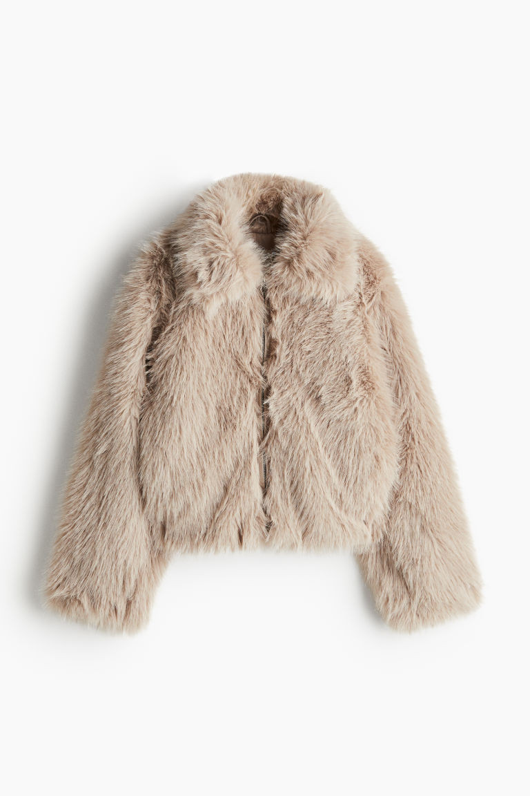 H & M - Fluffy Jacket - Gray | H&M (US + CA)