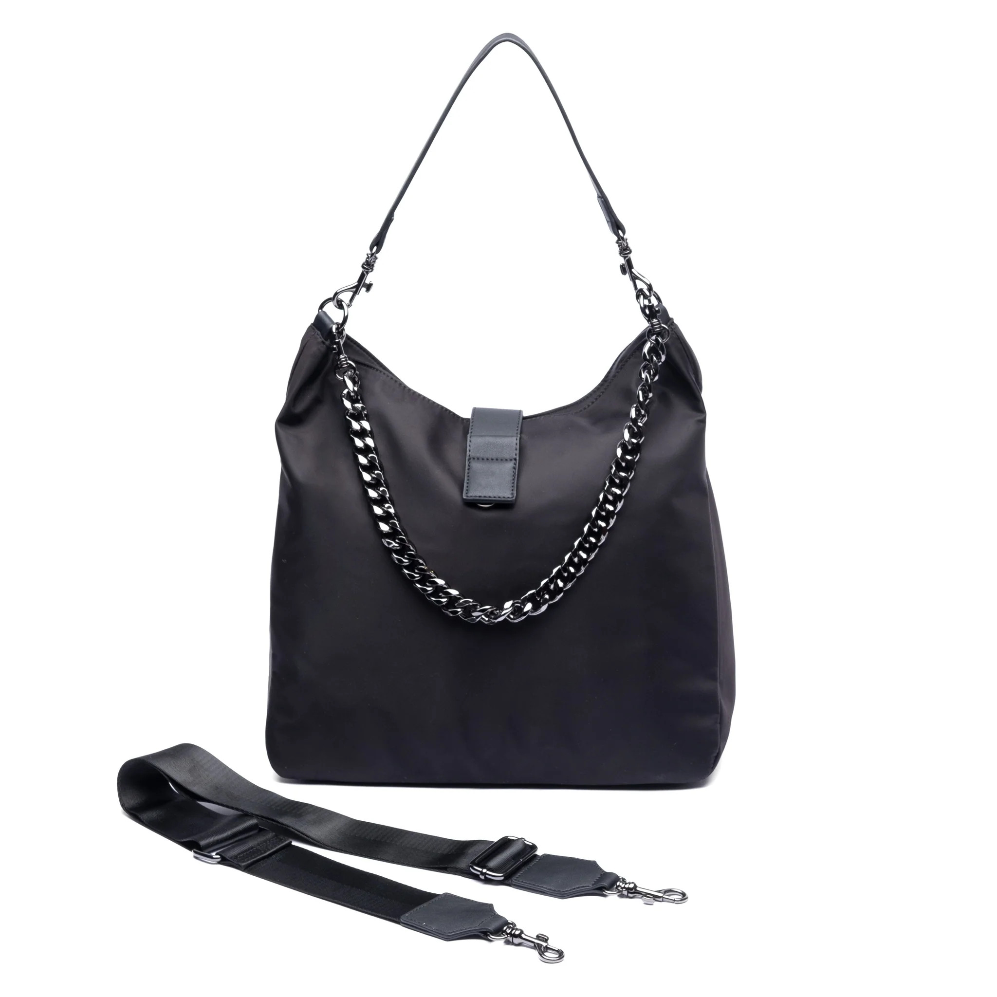 Black HydroHobo® Bag with Gunmetal Hardware- Final sale | WanderFull 
