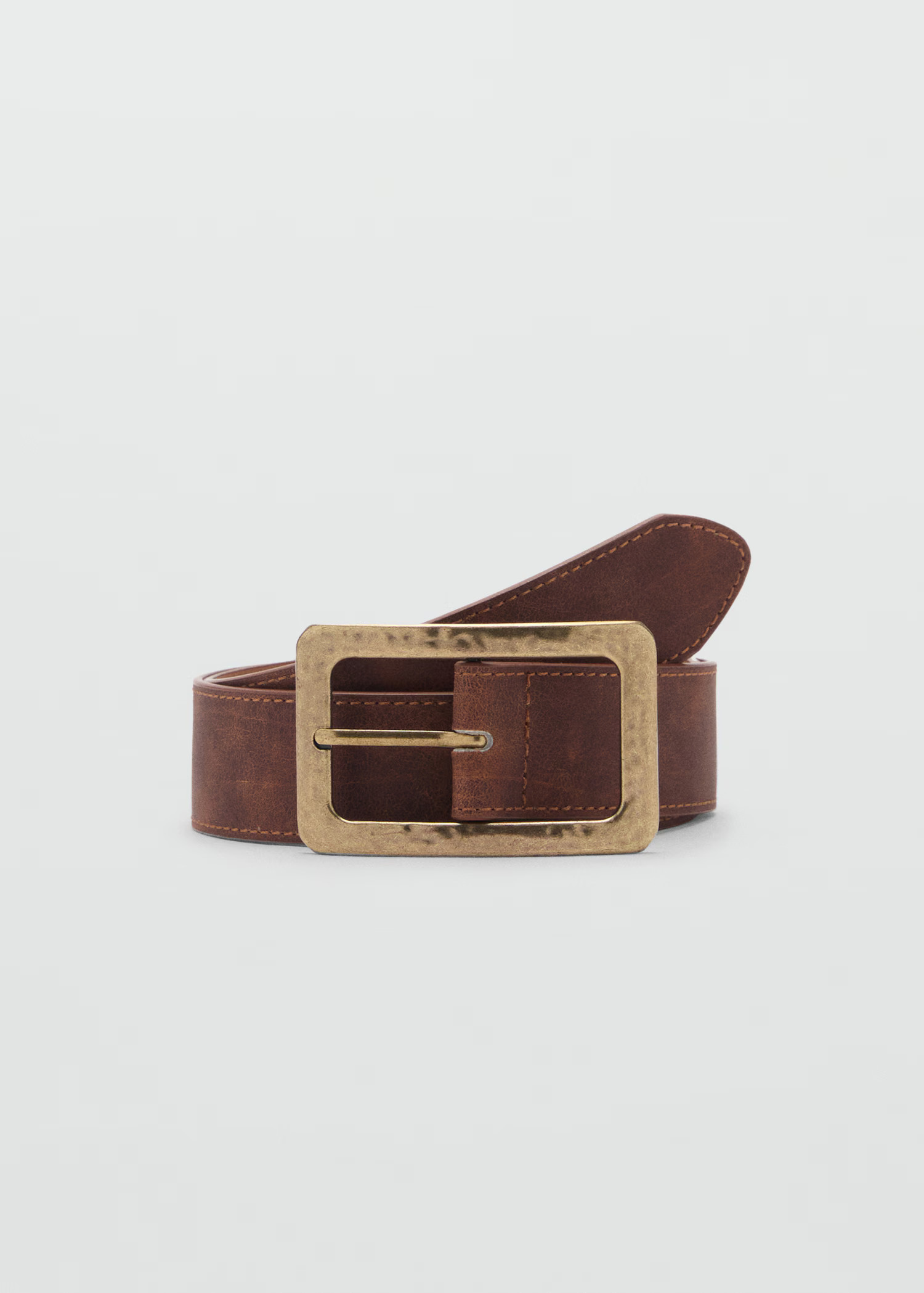 Textured square buckle belt - Women | MANGO United Kingdom | MANGO (UK)