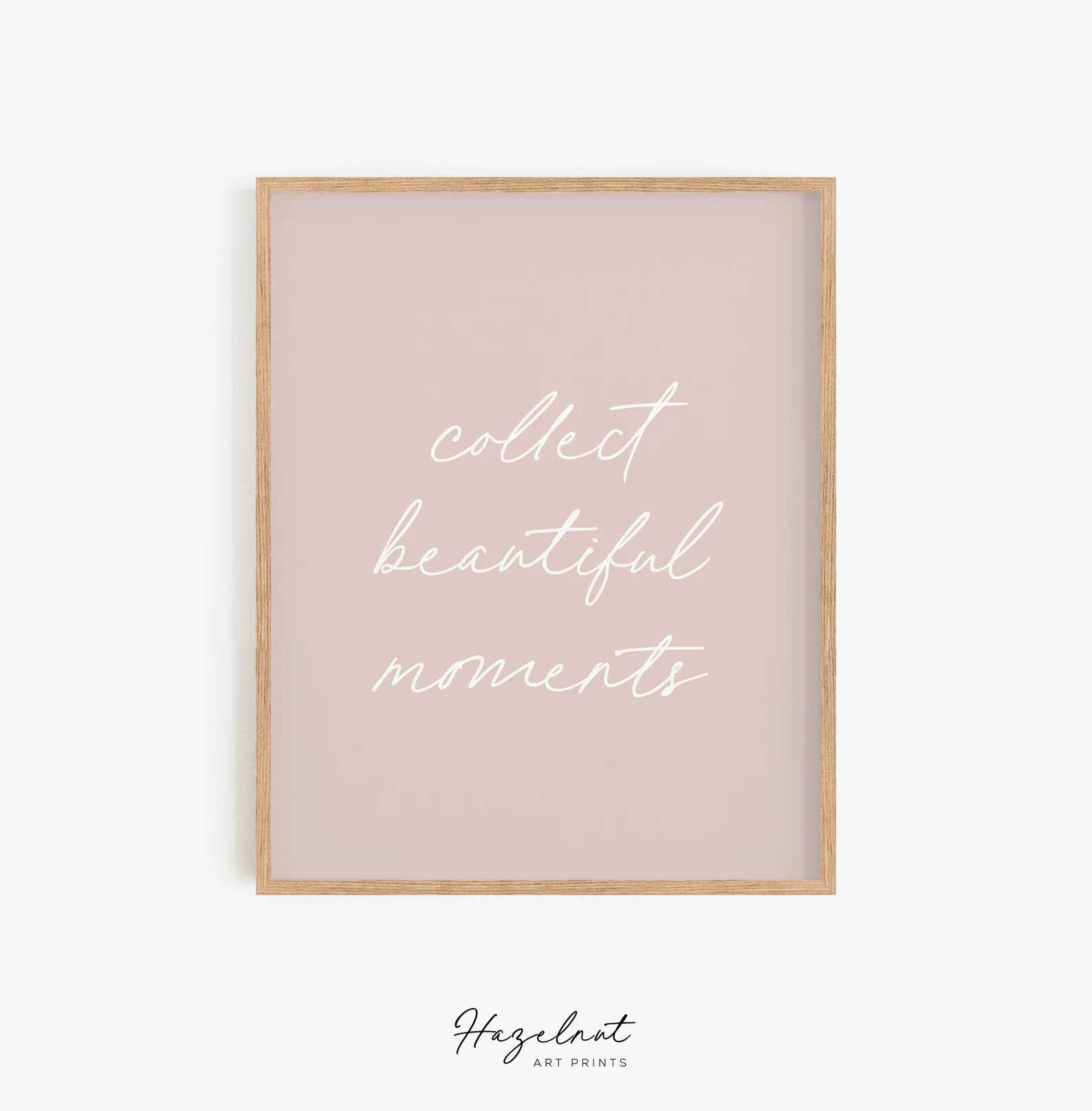 Collect Beautiful Moments Print, Minimalist Pink Wall Art (Digital Download) | Etsy (Global)