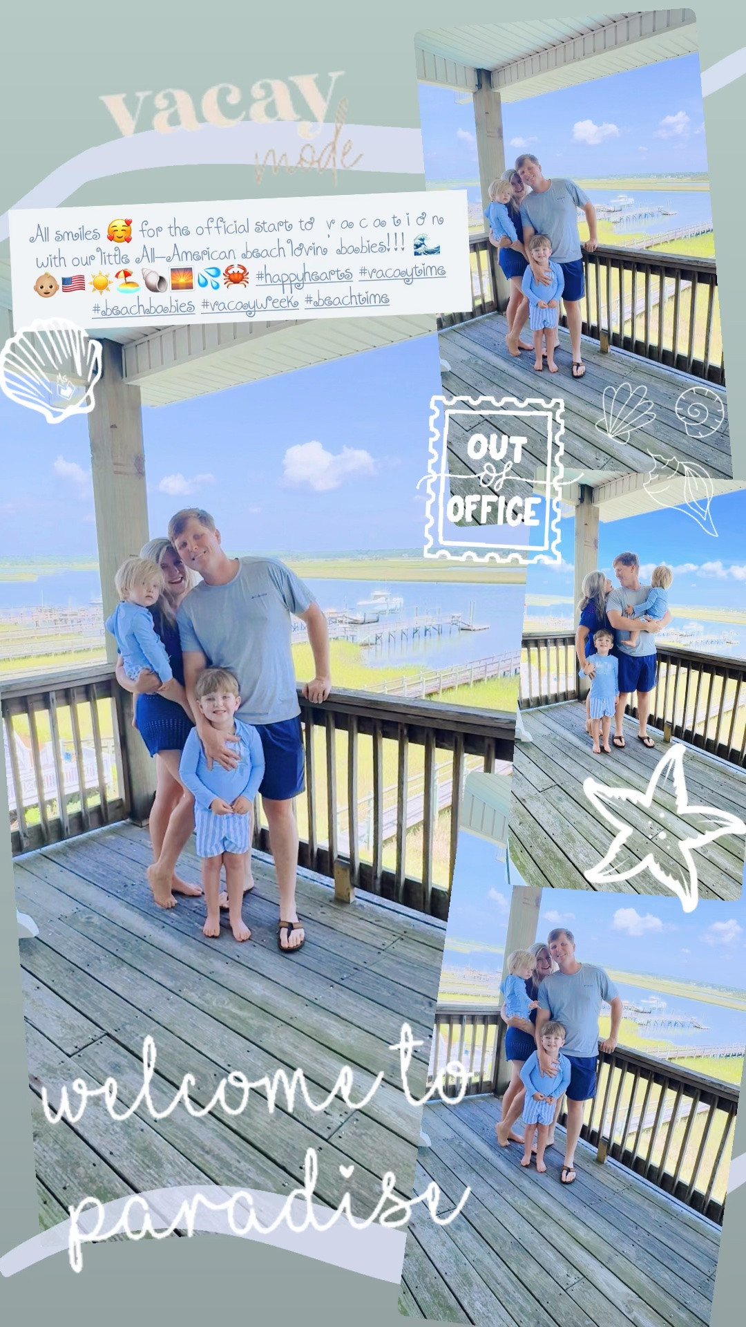 All smiles 🥰 for the official start to  v a c a t i o n  with our little All-American beach lovin’ babies!!! 🌊👶🏼🇺🇸☀️🏖️🐚🌅💦🦀 #happyhearts #vacaytime #beachbabies #vacayweek #beachtime