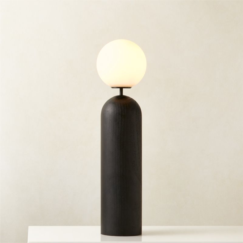 Ori Globe Table Lamp with Black Wood Base + Reviews | CB2 | CB2