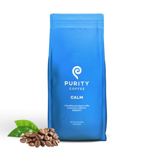 Purity Coffee CALM Decaf Medium Roast Whole Bean (5lb Bag) | Specialty-Grade USDA Organic Mountain Water Process Decaffeinated Blend | Third Party Tested for Mold, Mycotoxins & Pesticides | Amazon (US)