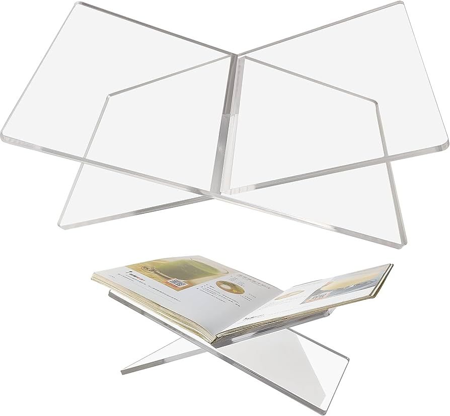 Acrylic Book Stand, Elegant Clear Acrylic Book Holder for Display and Reading, Study Table Bookst... | Amazon (US)
