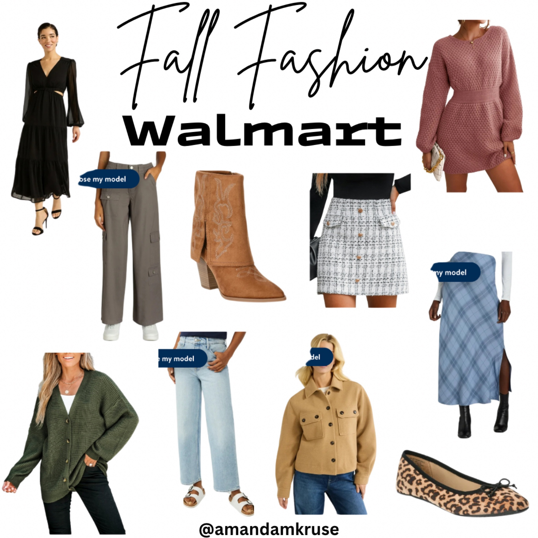 Fall affordable fashion finds from Walmart 

Fall wedding guest dress, maxi dress, cargo pants, western boots, tweed skirt, sweater dress, cardigan, straight jeans, ballet flats, satin skirt

#LTKSeasonal #LTKShoeCrush #LTKFindsUnder50