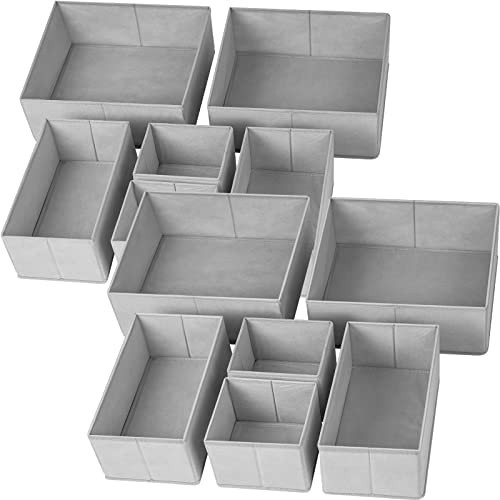Drawer Organizer for Clothing, 12 Pack Sock Underwear Drawer Organizer Bins, Foldable Fabric Closet  | Amazon (US)