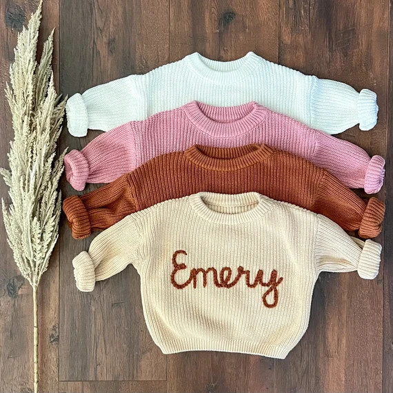 Custom Embroidered Baby and Toddler Sweater  Embroidered - Etsy | Etsy (US)