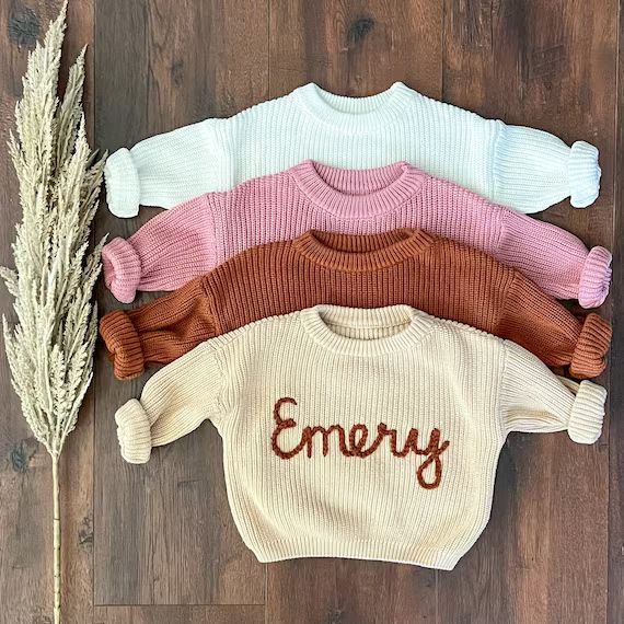 Custom Embroidered Baby and Toddler Sweater  Embroidered - Etsy | Etsy (US)