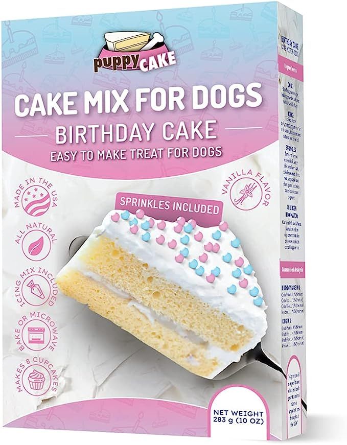 Puppy Cake Dog Birthday Cake Mix 6 Flavors - Cake Mix for Dogs, Icing Mix, Bake or Microwave, Mad... | Amazon (US)