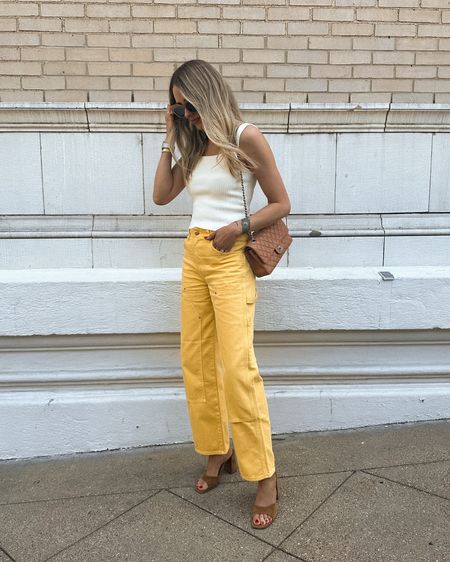 My yellow pants are on sale! I sized up for a relaxed fit but they do run true to size 

#LTKOver40 #LTKStyleTip #LTKSaleAlert
