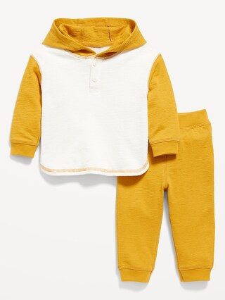 Unisex Henley Hoodie and Jogger Sweatpants Set for Baby | Old Navy (US)