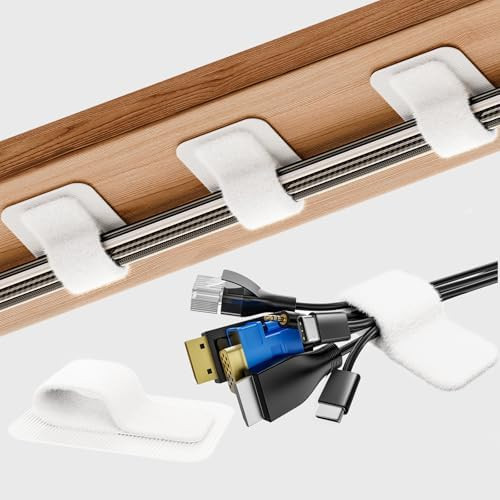 Cable Management Under Desk, 【Up to 15 Cord】【Enhanced Wire Holder】 Reusable Cord Organize... | Amazon (US)