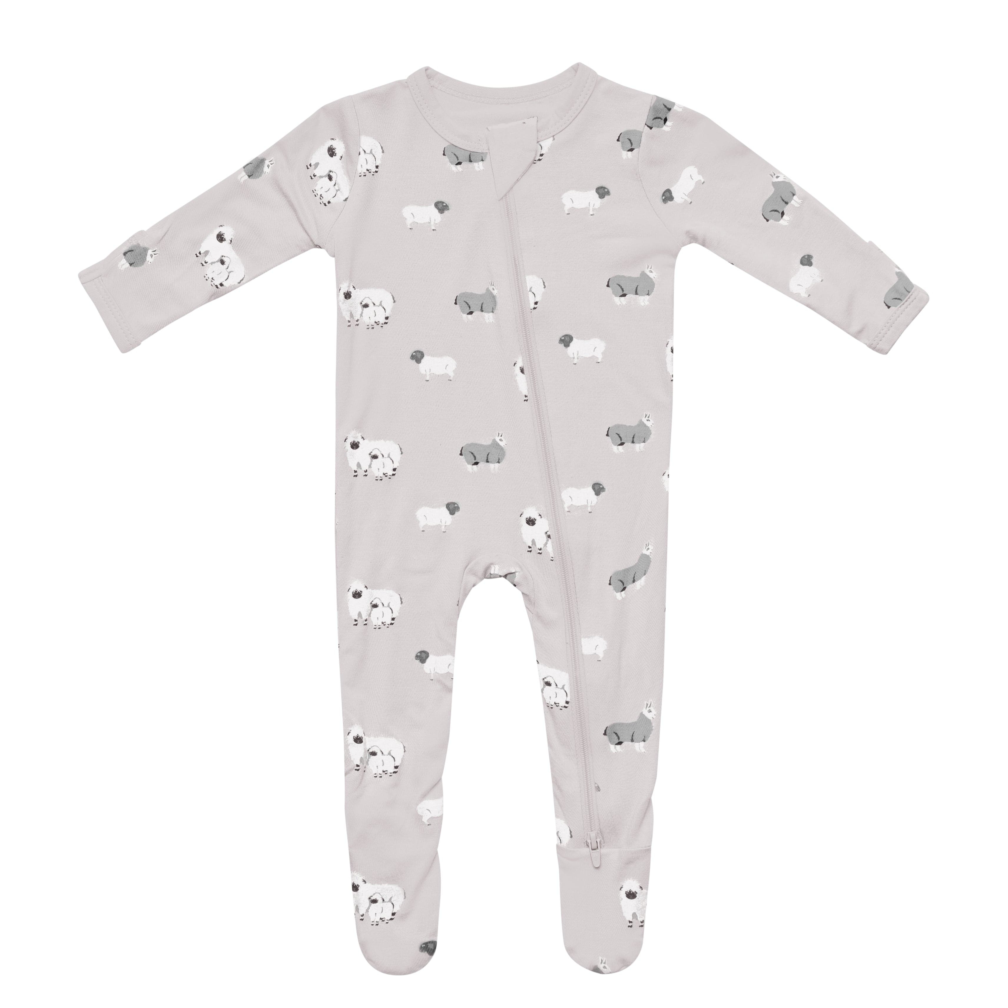 Zippered Footie in Lamb | Kyte BABY