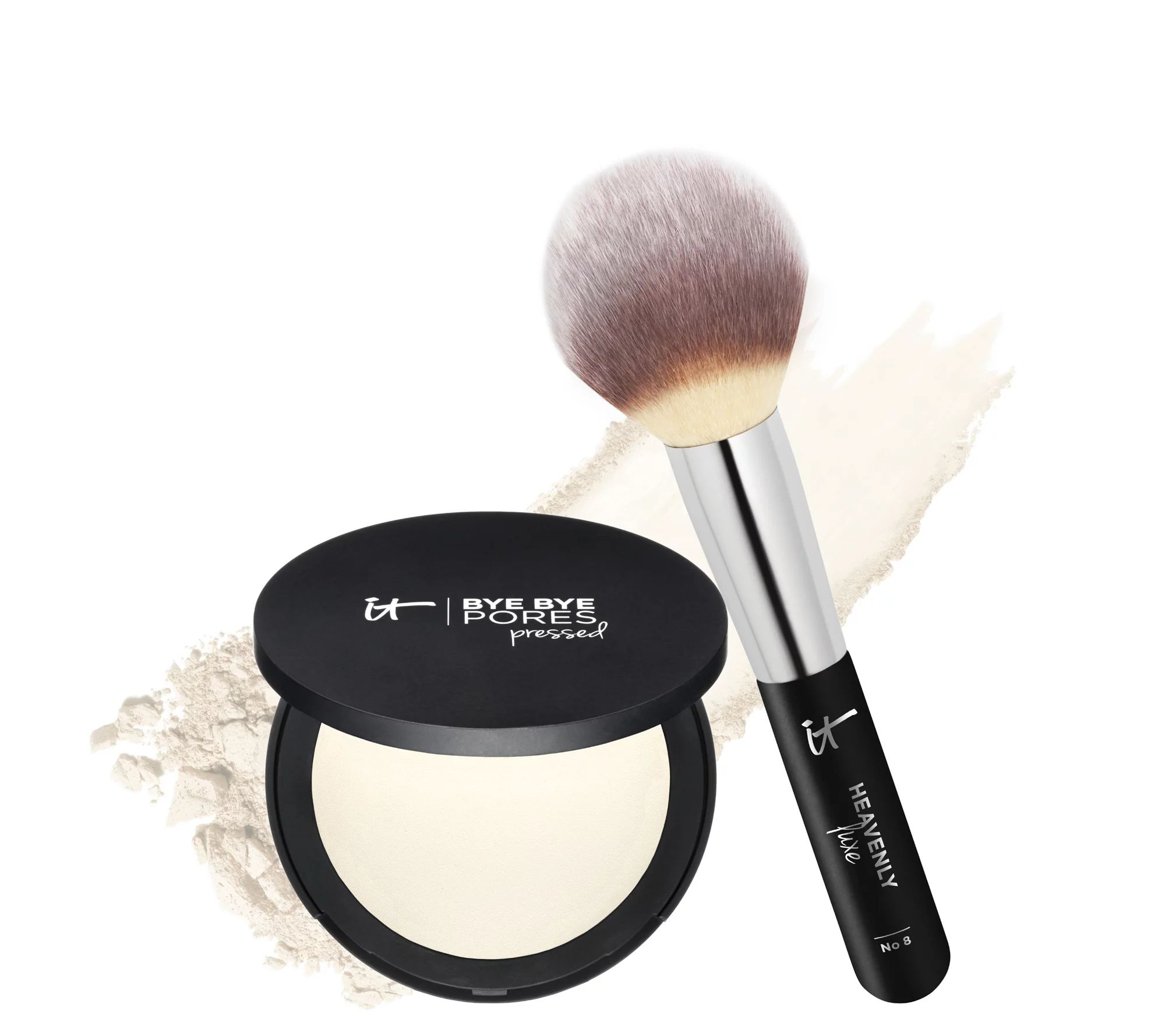 IT Cosmetics Bye Bye Pores Pressed Powder with Brush Auto-Delivery | QVC