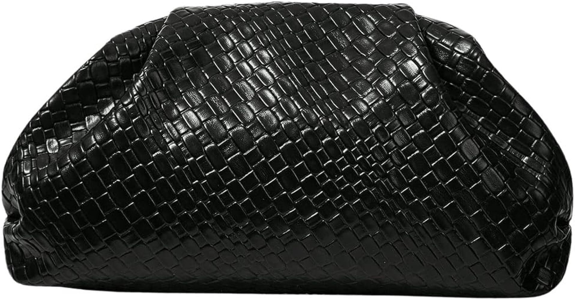 QWINEE Women's Woven Evening Bag Dumpling Clutch Purse No Strap Handbags Elegant Faux PU Leather ... | Amazon (US)