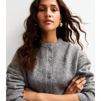 Women's Grey Crew Neck Knit Cardigan New Look | New Look (UK)