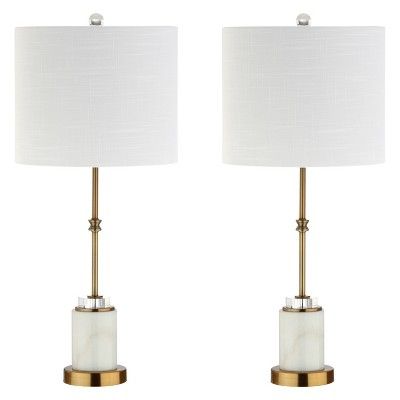 27" Harper Marble/Crystal LED Table Lamp Set Of 2 White (Includes Energy Efficient Light Bulb) - ... | Target