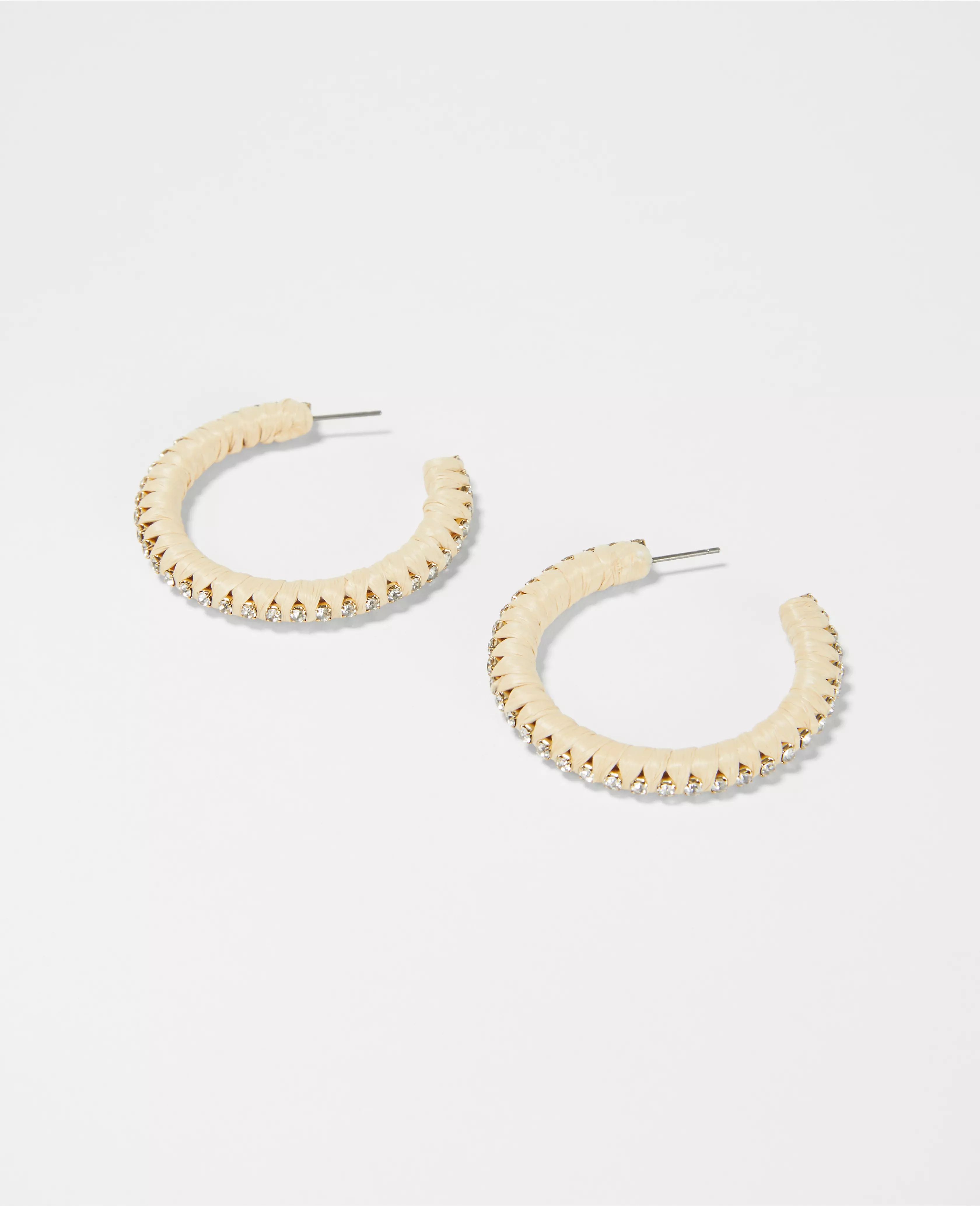 Raffia Sparkle Hoop Earrings | Ann Taylor (US)