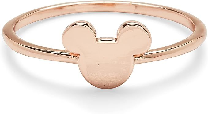 Pura Vida Rose Gold Disney Mickey Mouse Delicate Ring - Brass Base Band, Stackable Accessory | Amazon (US)