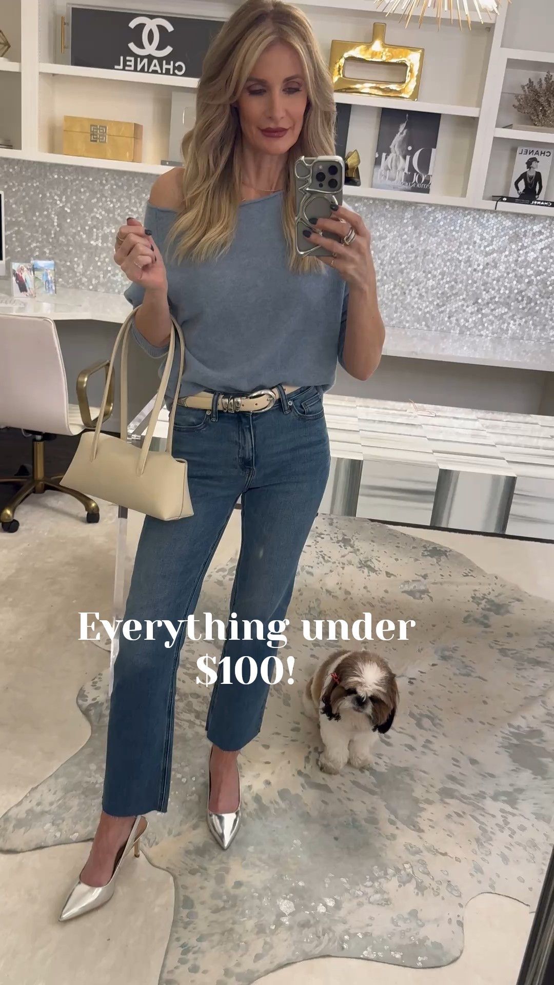 3 under-$100 pieces I’m OBSESSED with right now 🤍✨ If you’re wanting that expensive, elevated look without spending a fortune… these are so good. 

1. Light Blue Cashmere Sweater (under $100!) This is one of the softest cashmere sweaters I’ve ever owned and I honestly cannot believe the price. The color is the prettiest light blue and it looks so chic with denim, trousers, or layered under a blazer. Wearing size XS. 

2. Quince Straight Leg Jeans ($50!!) 👖 These jeans fit and feel like designer denim. So flattering, so comfy, and the straight leg cut is perfection for spring and summer. Wearing size 24 x 28. 

3. Silver Heels ✨ The perfect statement heel for spring + summer. They instantly dress up even the simplest outfit and look amazing with denim, dresses, or white pants. Everything runs true to size and all three pieces are under $100 — which is basically unheard of for this kind of quality. 



 

#LTKdayinmylife #LTKOver40 #LTKootd