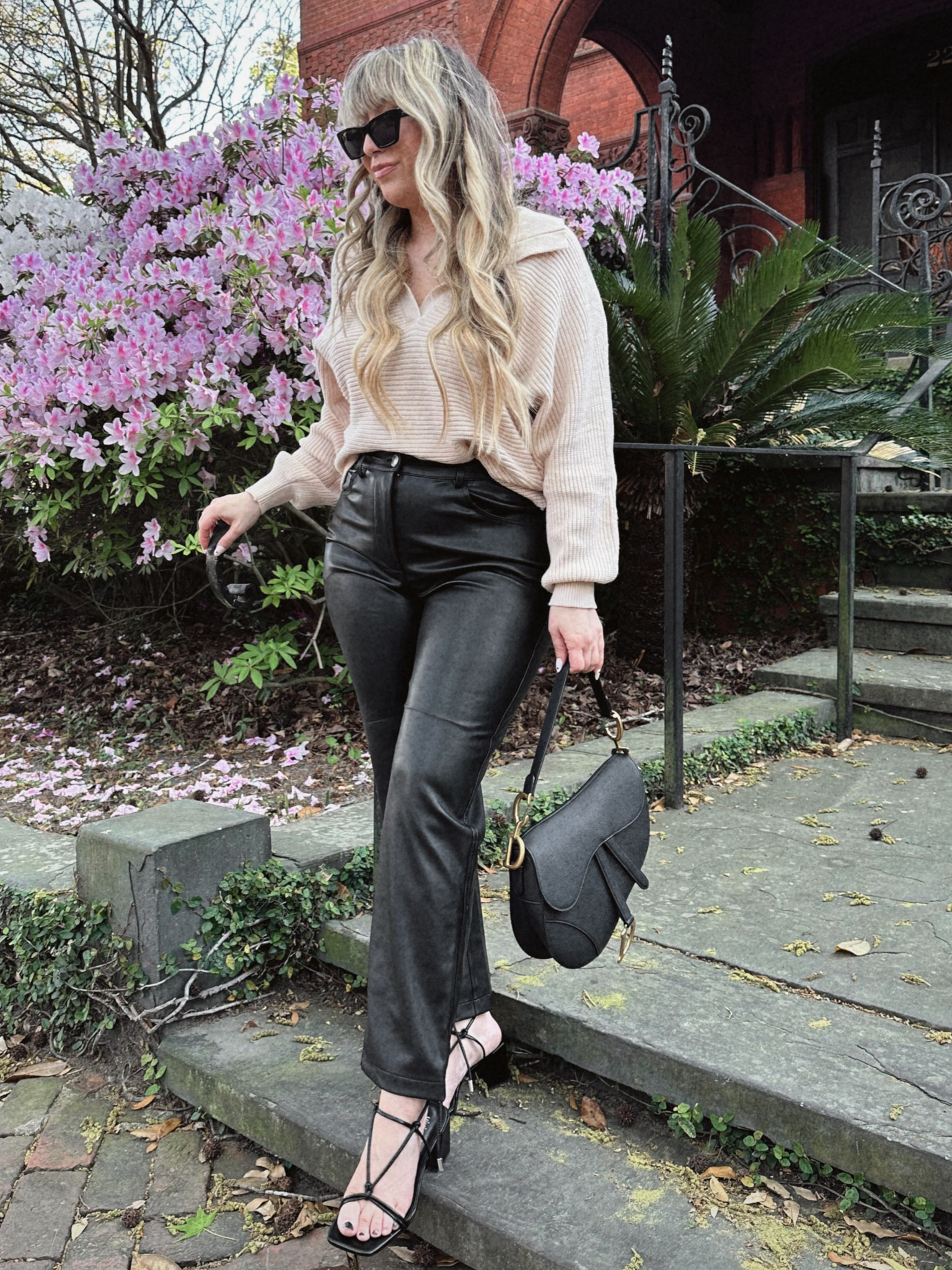 Cozy soft collared sweater and leather sweater pants under $100! Size up in pants if you’re curvier! - amazon fashion - amazon outfit - amazon leather pants - affordable outfit 

#LTKunder100 #LTKSeasonal #LTKunder50