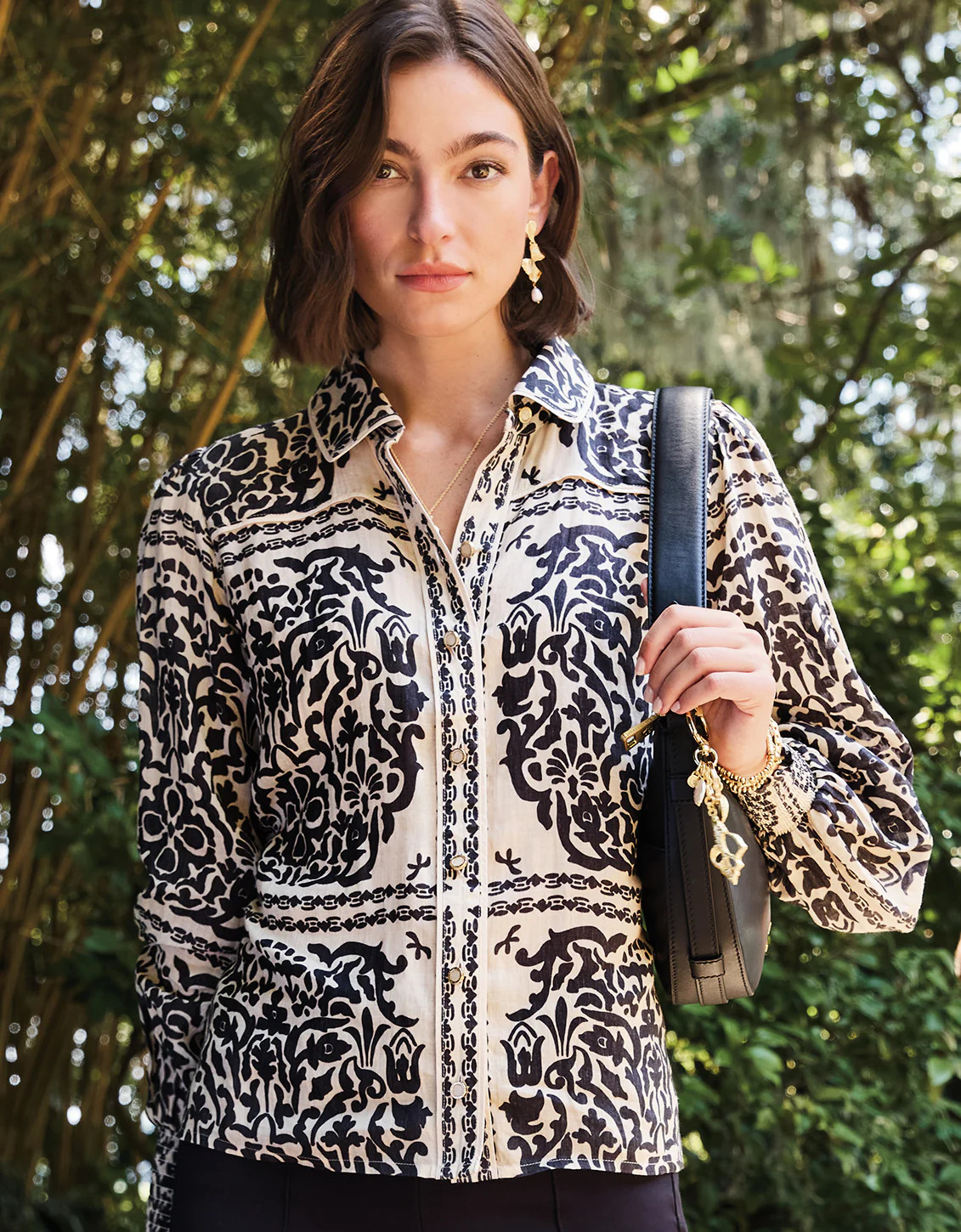 Aliya Blouse Bridge Street Tiles | Spartina 449