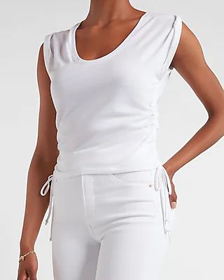 Ruched Side Scoop Neck Tank | Express