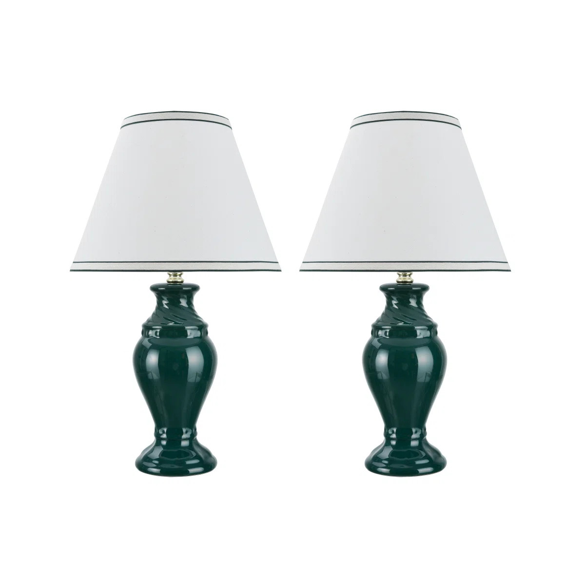Tamworth Ceramic Table Lamp with Linen Empire Shade (Set of 2) | Wayfair North America