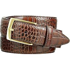 Italian Calfskin Dress Belt Gold Buckle 1-3/8''(35mm) Wide, 1"(25mm) Wide, Multi-Style Options | Amazon (US)