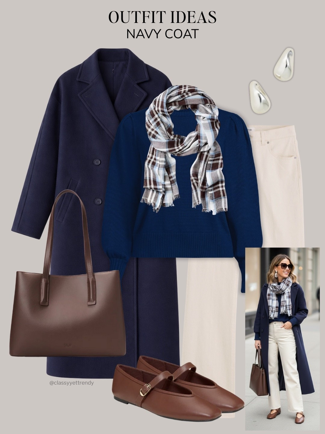 4 ways to wear a Navy Coat ✔️ Mix and match sweaters, pants, jeans, skirt, shoes and accessories to create multiple winter outfits 🎉 Elevated wardrobe staples—cool tones, deep browns, textured grey, taupe, creams and effortless layering.

#winterstyle #outfitinspiration #capsulewardrobe #everydaystyles #winteredit