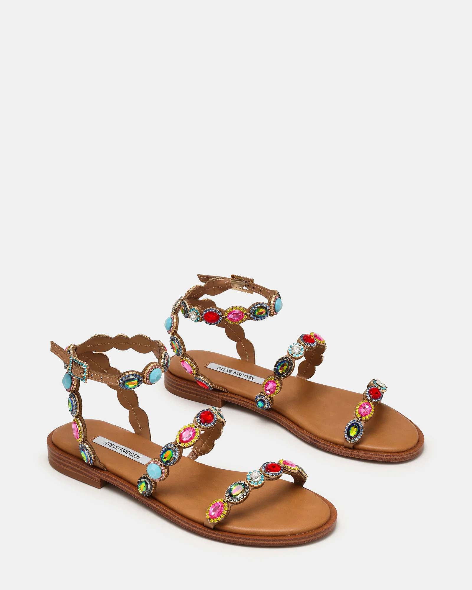 TAWNIE Bright Multi Stone Strappy Ankle Strap Women's Sandal | Steve Madden (US)